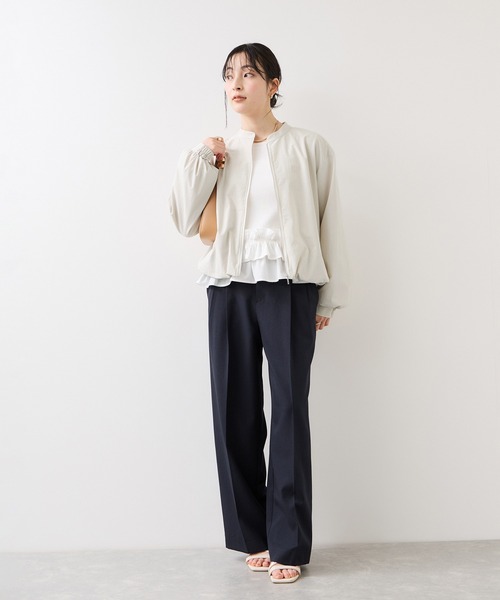 VIS（ビス）の「ボリュームバルーンブルゾン/UVケア・イージーケア（ブルゾン・レディース・カーキ/ブラック/キナリ・FREE）」の10枚目の写真