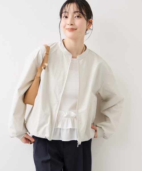 VIS（ビス）の「ボリュームバルーンブルゾン/UVケア・イージーケア（ブルゾン・レディース・カーキ/ブラック/キナリ・FREE）」の4枚目の写真