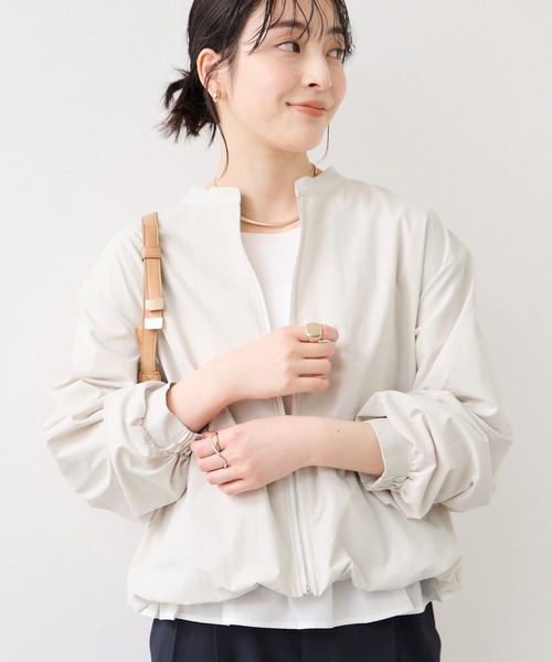 VIS（ビス）の「ボリュームバルーンブルゾン/UVケア・イージーケア（ブルゾン・レディース・カーキ/ブラック/キナリ・FREE）」の7枚目の写真