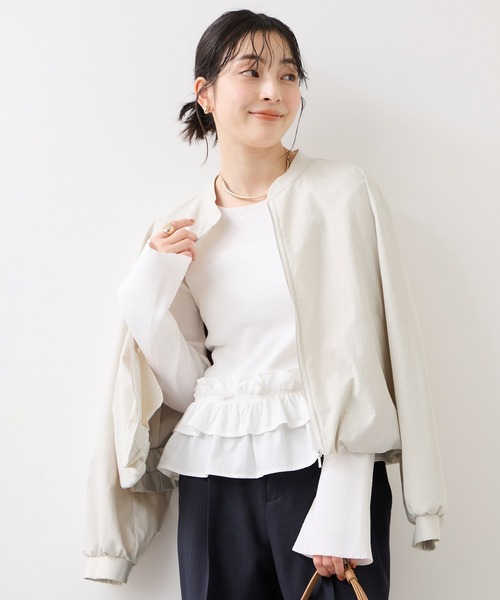 VIS（ビス）の「ボリュームバルーンブルゾン/UVケア・イージーケア（ブルゾン・レディース・カーキ/ブラック/キナリ・FREE）」の8枚目の写真