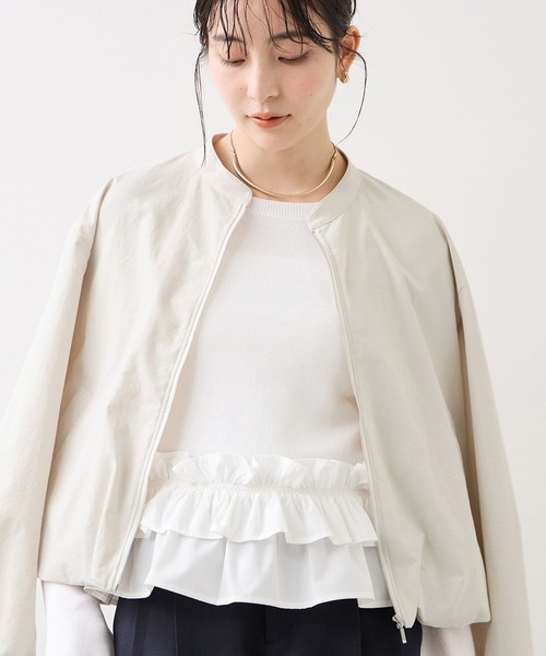 VIS（ビス）の「ボリュームバルーンブルゾン/UVケア・イージーケア（ブルゾン・レディース・カーキ/ブラック/キナリ・FREE）」の9枚目の写真