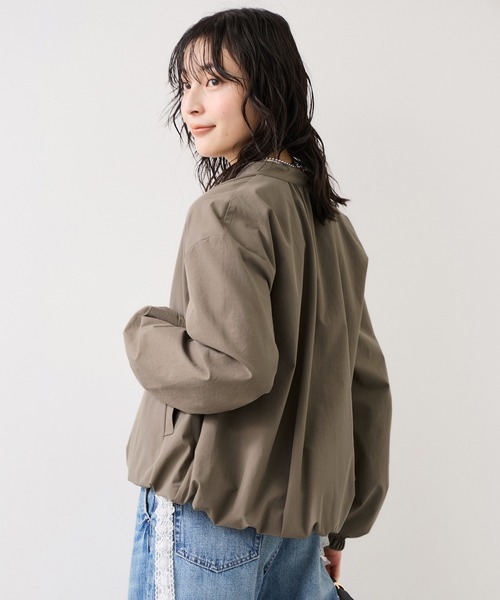 VIS（ビス）の「ボリュームバルーンブルゾン/UVケア・イージーケア（ブルゾン・レディース・カーキ/ブラック/キナリ・FREE）」の16枚目の写真