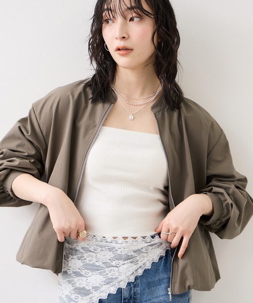 VIS（ビス）の「ボリュームバルーンブルゾン/UVケア・イージーケア（ブルゾン・レディース・カーキ/ブラック/キナリ・FREE）」の17枚目の写真