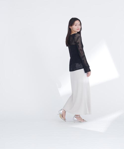 NATURAL BEAUTY BASIC(ナチュラルビューティーベーシック)の「◇フラワーレースペプラムニット(カーディガン/ボレロ・レディース・イエロー/ブラック/オフホワイト・FREE)」の5枚目の写真