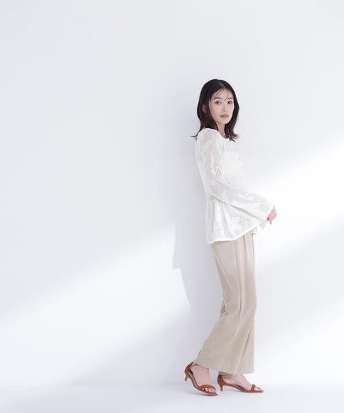 NATURAL BEAUTY BASIC（ナチュラルビューティーベーシック）の「◇フラワーレースペプラムニット（カーディガン/ボレロ・レディース・イエロー/ブラック/オフホワイト・FREE）」の19枚目の写真