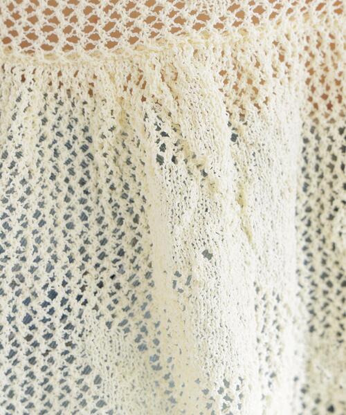 NATURAL BEAUTY BASIC（ナチュラルビューティーベーシック）の「◇フラワーレースペプラムニット（カーディガン/ボレロ・レディース・イエロー/ブラック/オフホワイト・FREE）」の4枚目の写真