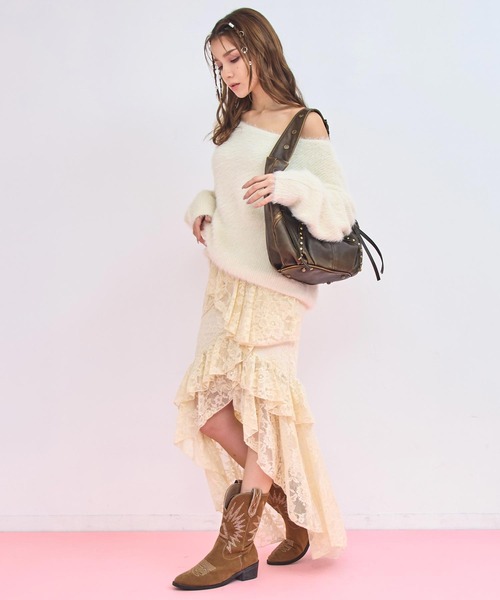 ANAP（アナップ）の「スタッズ vintage加工 フェイク レザー バッグ（ショルダーバッグ・レディース・ブラック/ブラウン・F）」の9枚目の写真