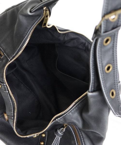 ANAP（アナップ）の「スタッズ vintage加工 フェイク レザー バッグ（ショルダーバッグ・レディース・ブラック/ブラウン・F）」の18枚目の写真