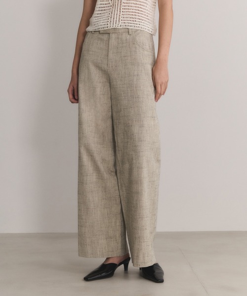 ADAM ET ROPE'（アダムエロペ）の「【EMOELLE】シルクネップスラックス（スラックス・レディース・キナリ/ベージュ・38/36）」の2枚目の写真