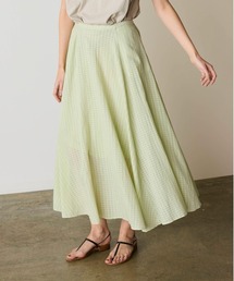 WALANCE（ワランス）の「natural dye Sheer Cotton Check flare skirt（スカート）」