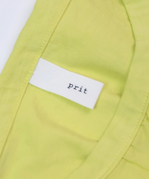 prit（プリット）の「[prit] サイロプレミアム天竺×ブロード 切替7分袖スリットワイドワンピース（ワンピース・レディース・イエロー/ホワイト・FREE）」の13枚目の写真