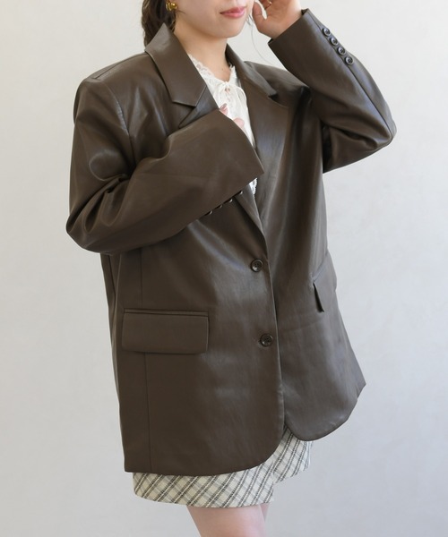 31 Sons de mode（トランテアン　ソン　ドゥ　モード）の「一部店舗限定 シングルテーラードジャケット（テーラードジャケット・レディース・ブラウン・ﾌﾘ-）」の13枚目の写真