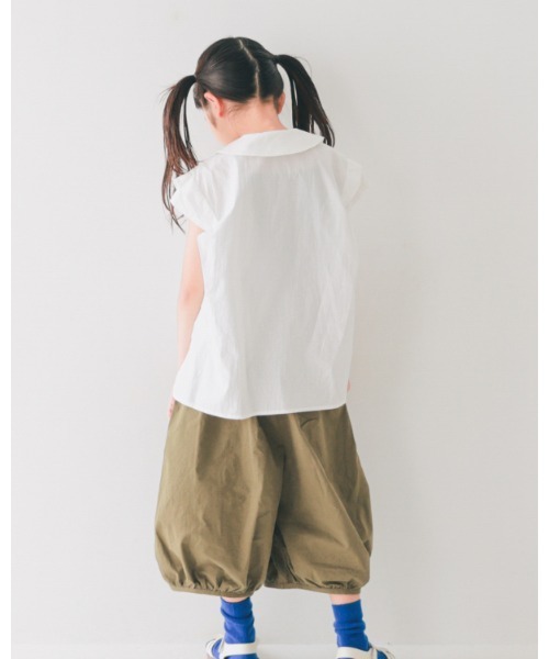 NHT（エヌエイチティー）の「エヌエイチティー タック ブラウス（シャツ/ブラウス・キッズ・ブラック/オフホワイト・110cm/120cm/130cm/140cm/150cm/160cm）」の5枚目の写真