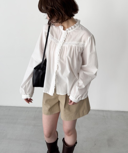 CANAL JEAN(キャナルジーン)の「El mar レーストリムブラウス(シャツ/ブラウス・レディース・アイボリー/クリーム・ONE SIZE)」の1枚目の写真