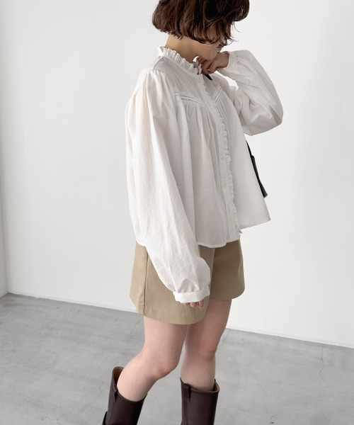 CANAL JEAN(キャナルジーン)の「El mar レーストリムブラウス(シャツ/ブラウス・レディース・アイボリー/クリーム・ONE SIZE)」の3枚目の写真