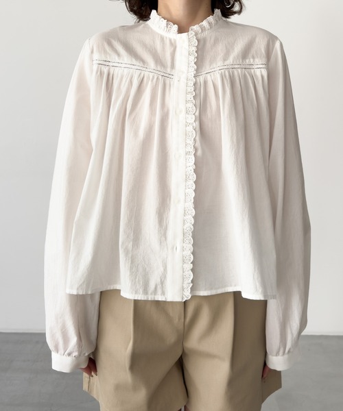 CANAL JEAN(キャナルジーン)の「El mar レーストリムブラウス(シャツ/ブラウス・レディース・アイボリー/クリーム・ONE SIZE)」の10枚目の写真