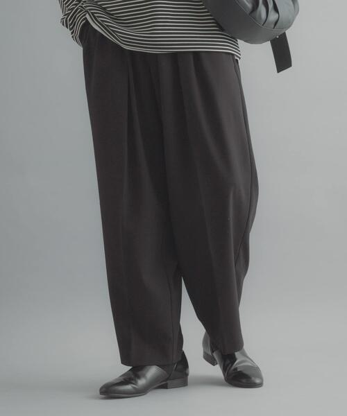 SENSE OF PLACE by URBAN RESEARCH(センスオブプレイスバイアーバンリサーチ)の「『イージーケア』カラー2タックワイドテーパードパンツ(その他パンツ・メンズ・チャコールグレー/ライトベージュ/ブラック・LARGE/MEDIUM)」の2枚目の写真