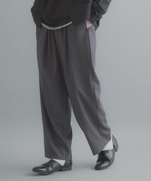SENSE OF PLACE by URBAN RESEARCH(センスオブプレイスバイアーバンリサーチ)の「『イージーケア』カラー2タックワイドテーパードパンツ(その他パンツ・メンズ・チャコールグレー/ライトベージュ/ブラック・LARGE/MEDIUM)」の14枚目の写真