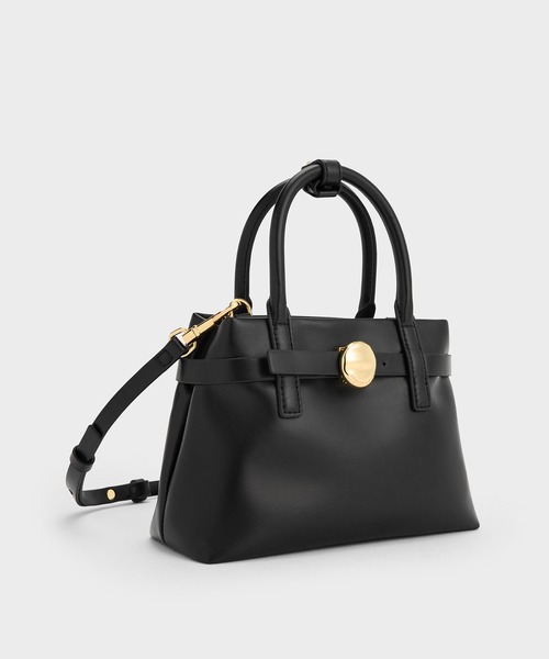 CHARLES & KEITH(チャールズ & キース)の「Behn ミニベーン ベルトトートバッグ(トートバッグ・レディース・サンドグレー/ブラック・S)」の6枚目の写真