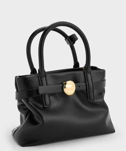 CHARLES & KEITH(チャールズ & キース)の「Behn ミニベーン ベルトトートバッグ(トートバッグ・レディース・サンドグレー/ブラック・S)」の8枚目の写真