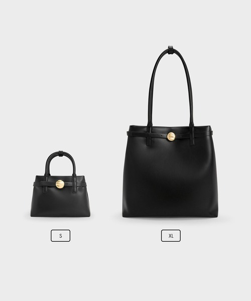 CHARLES & KEITH(チャールズ & キース)の「Behn ミニベーン ベルトトートバッグ(トートバッグ・レディース・サンドグレー/ブラック・S)」の10枚目の写真