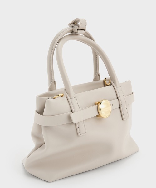 CHARLES & KEITH(チャールズ & キース)の「Behn ミニベーン ベルトトートバッグ(トートバッグ・レディース・サンドグレー/ブラック・S)」の18枚目の写真