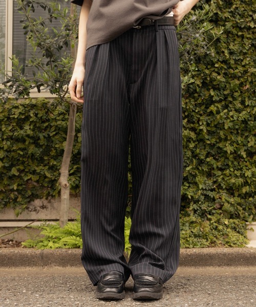 Pleated wide slacks - タックワイドスラックス -(スラックス Pleated wide slacks - タックワイドスラックス -(スラックス