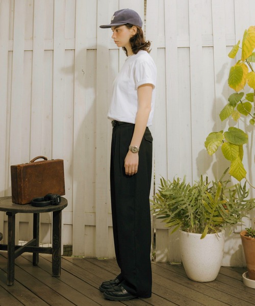 Zooodle（ズードル）の「Pleated wide slacks - タックワイドスラックス -（スラックス・メンズ・ネイビー/ブラック・MEDIUM/LARGE）」の14枚目の写真