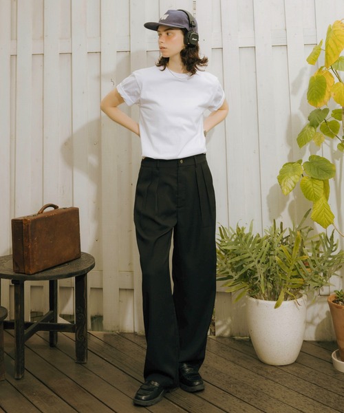 Zooodle（ズードル）の「Pleated wide slacks - タックワイドスラックス -（スラックス・メンズ・ネイビー/ブラック・MEDIUM/LARGE）」の13枚目の写真