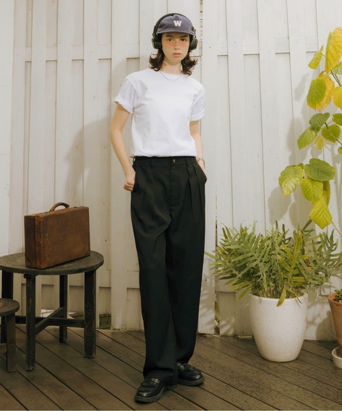 Zooodle（ズードル）の「Pleated wide slacks - タックワイドスラックス -（スラックス・メンズ・ネイビー/ブラック・MEDIUM/LARGE）」の12枚目の写真
