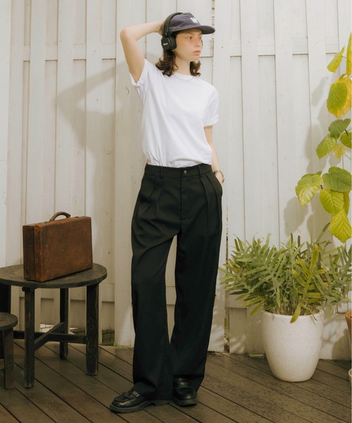 Zooodle（ズードル）の「Pleated wide slacks - タックワイドスラックス -（スラックス・メンズ・ネイビー/ブラック・MEDIUM/LARGE）」の16枚目の写真