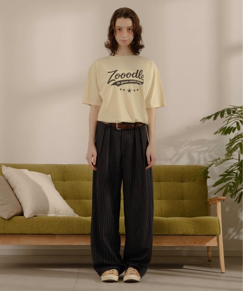 Zooodle(ズードル)の「Pleated wide slacks - タックワイドスラックス -(スラックス・メンズ・ネイビー/ブラック・MEDIUM/LARGE)」の13枚目の写真