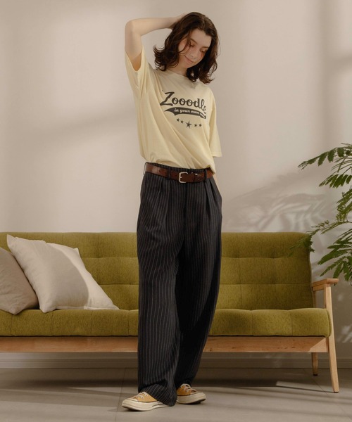 Zooodle(ズードル)の「Pleated wide slacks - タックワイドスラックス -(スラックス・メンズ・ネイビー/ブラック・MEDIUM/LARGE)」の14枚目の写真