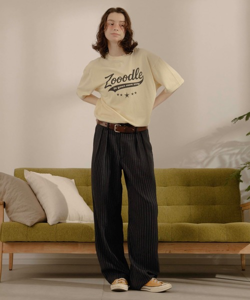 Zooodle(ズードル)の「Pleated wide slacks - タックワイドスラックス -(スラックス・メンズ・ネイビー/ブラック・MEDIUM/LARGE)」の15枚目の写真