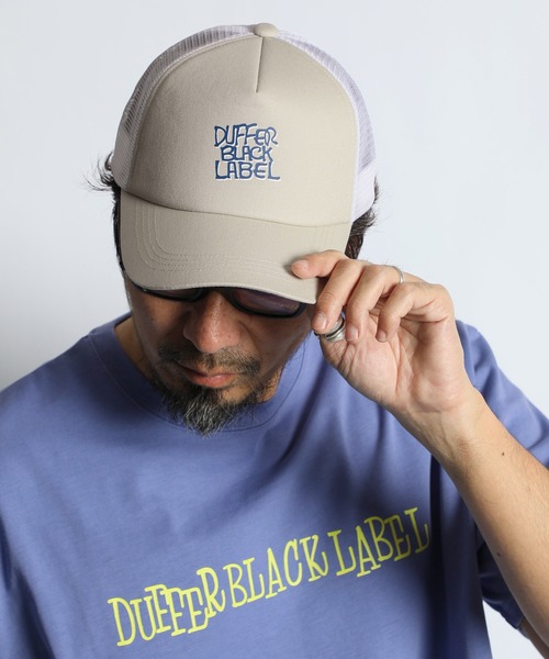 The DUFFER of ST.GEORGE(ザダファーオブセントジョージ)の「〔BLACK LABEL〕90’S LOGO MESH CAP:90sロゴ メッシュ キャップ(キャップ・メンズ・ブラック/グレイッシュベージュ・F)」の2枚目の写真