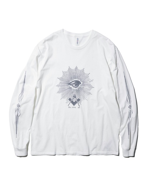 JERZEES(ジャージーズ)の「JERZEES / ジャージーズ FREE-MASONRY LS TEE(Tシャツ/カットソー・メンズ・ホワイト/ブラック系1・MEDIUM/LARGE/X-LARGE)」の3枚目の写真