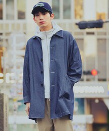 COMME CA ISM（コムサイズム）の「デニムライクシャンブレー ステンカラー ライト コート（その他アウター）」