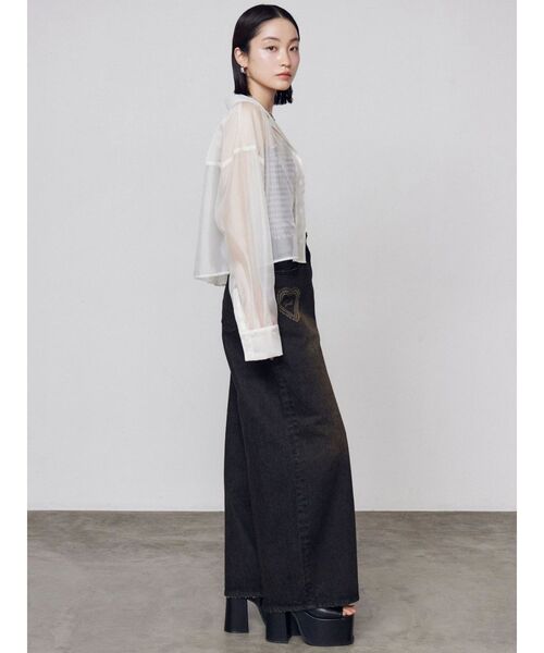 EMODA（エモダ）の「エアリーショートシャツ（シャツ/ブラウス・レディース・ブラック/アイボリー/グレー/ベージュ・FREE）」の14枚目の写真