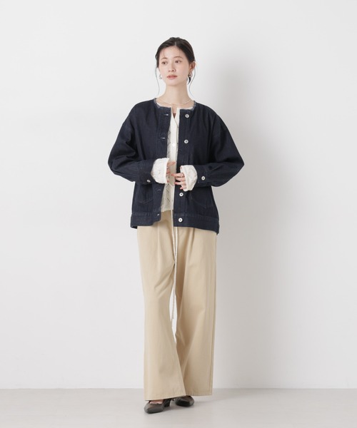 NANO universe（ナノユニバース）の「ノーカラーデニムジャケット（デニムジャケット・レディース・ライトブルー/ダークネイビー/ネイビー・FREE）」の21枚目の写真