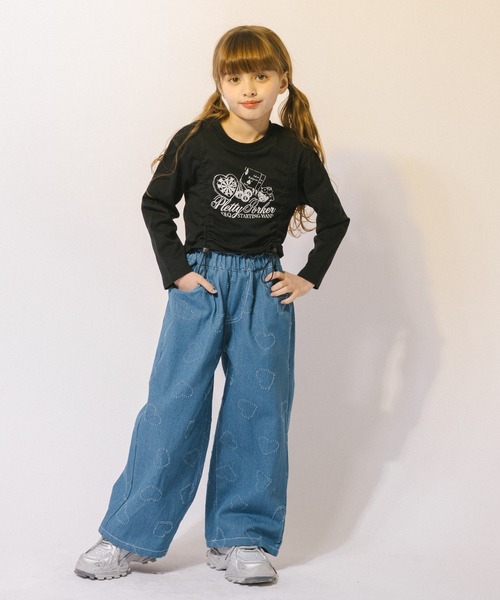 URBAN CHERRY（アーバンチェリー）の「ハートフリンジストレートデニムパンツ（デニムパンツ・キッズ・ブラック/ブルー/ライトブルー・140cm/130cm/120cm/150cm/110cm）」の14枚目の写真