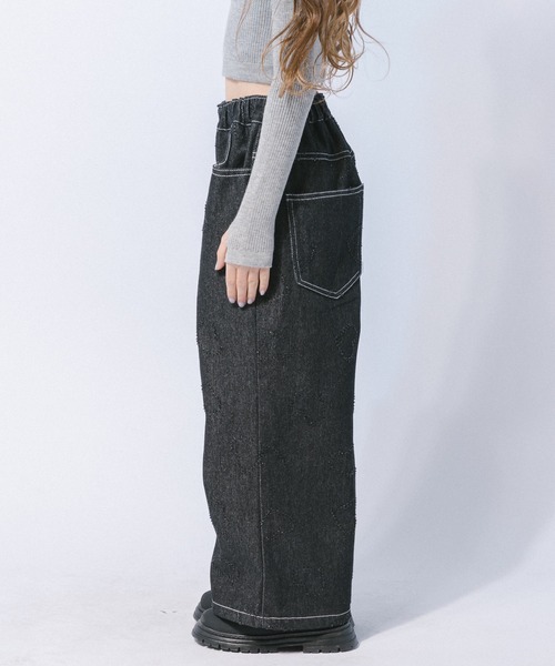 URBAN CHERRY（アーバンチェリー）の「ハートフリンジストレートデニムパンツ（デニムパンツ・キッズ・ブラック/ブルー/ライトブルー・140cm/130cm/120cm/150cm/110cm）」の6枚目の写真