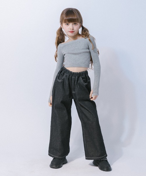 URBAN CHERRY（アーバンチェリー）の「ハートフリンジストレートデニムパンツ（デニムパンツ・キッズ・ブラック/ブルー/ライトブルー・140cm/130cm/120cm/150cm/110cm）」の9枚目の写真