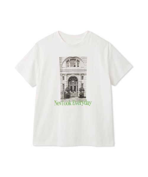 FRAY I.D(フレイアイディー)の「オーバーサイズフォトプリントTシャツ(Tシャツ/カットソー・レディース・イエロー/グリーン/ピンク・F)」の1枚目の写真