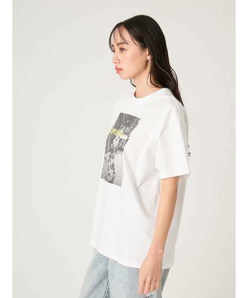 FRAY I.D(フレイアイディー)の「オーバーサイズフォトプリントTシャツ(Tシャツ/カットソー・レディース・イエロー/グリーン/ピンク・F)」の7枚目の写真