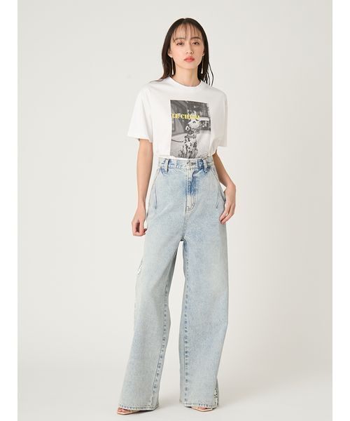 FRAY I.D(フレイアイディー)の「オーバーサイズフォトプリントTシャツ(Tシャツ/カットソー・レディース・イエロー/グリーン/ピンク・F)」の15枚目の写真