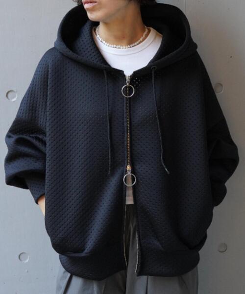 ROBES&CONFECTIONS(ローブスコンフェクションズ)の「Robes & Confections(ローブス&コンフェクションズ)別注パンチングパーカー(パーカー・レディース・グレー/ブラック/ホワイト・1)」の1枚目の写真
