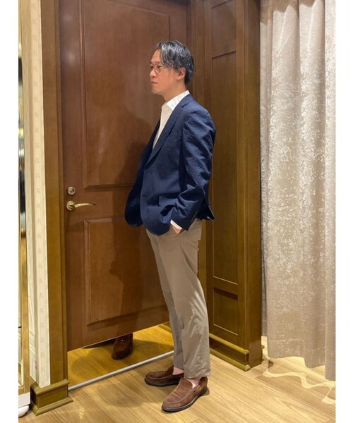 BROOKS BROTHERS(ブルックスブラザーズ)の「ウール/ポリエステル シアサッカー シングル2釦アンコンジャケット Classic(テーラードジャケット・メンズ・ネイビー・36SHT/38SHT/39SHT/42SHT)」の8枚目の写真