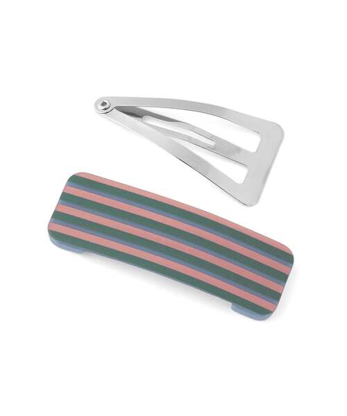 ANEMONE（アネモネ）の「マルチボーダースリーピン[2個セット]（その他ヘアアクセサリー・レディース・ピンク/ブラック/ブルー・FREE）」の4枚目の写真