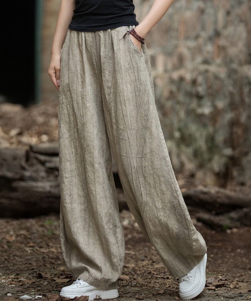 SallyLunn(サリーラン)の「浅染ライクパンツ(その他パンツ・レディース・グリーン/ベージュ/ブルー/ブラック・LARGE/MEDIUM)」の5枚目の写真
