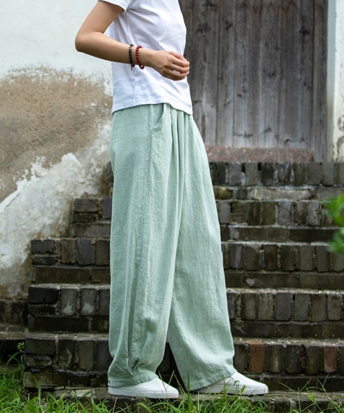 SallyLunn(サリーラン)の「浅染ライクパンツ(その他パンツ・レディース・グリーン/ベージュ/ブルー/ブラック・LARGE/MEDIUM)」の15枚目の写真